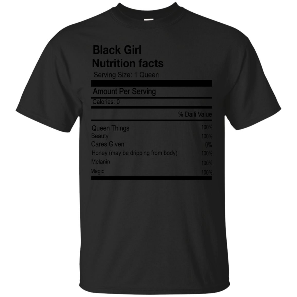 Black Girl Shirts Black Girl Nutrition Facts Serving Size 1 Queen - Amyna