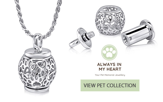 Pet Cremation Jewelry Urn Necklace Hourglass for Ashes Dog Cat LOVE Paw  Print | eBay