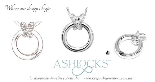 Ashlocks Memorial Jewellery Design Sketch and Finished Pendant