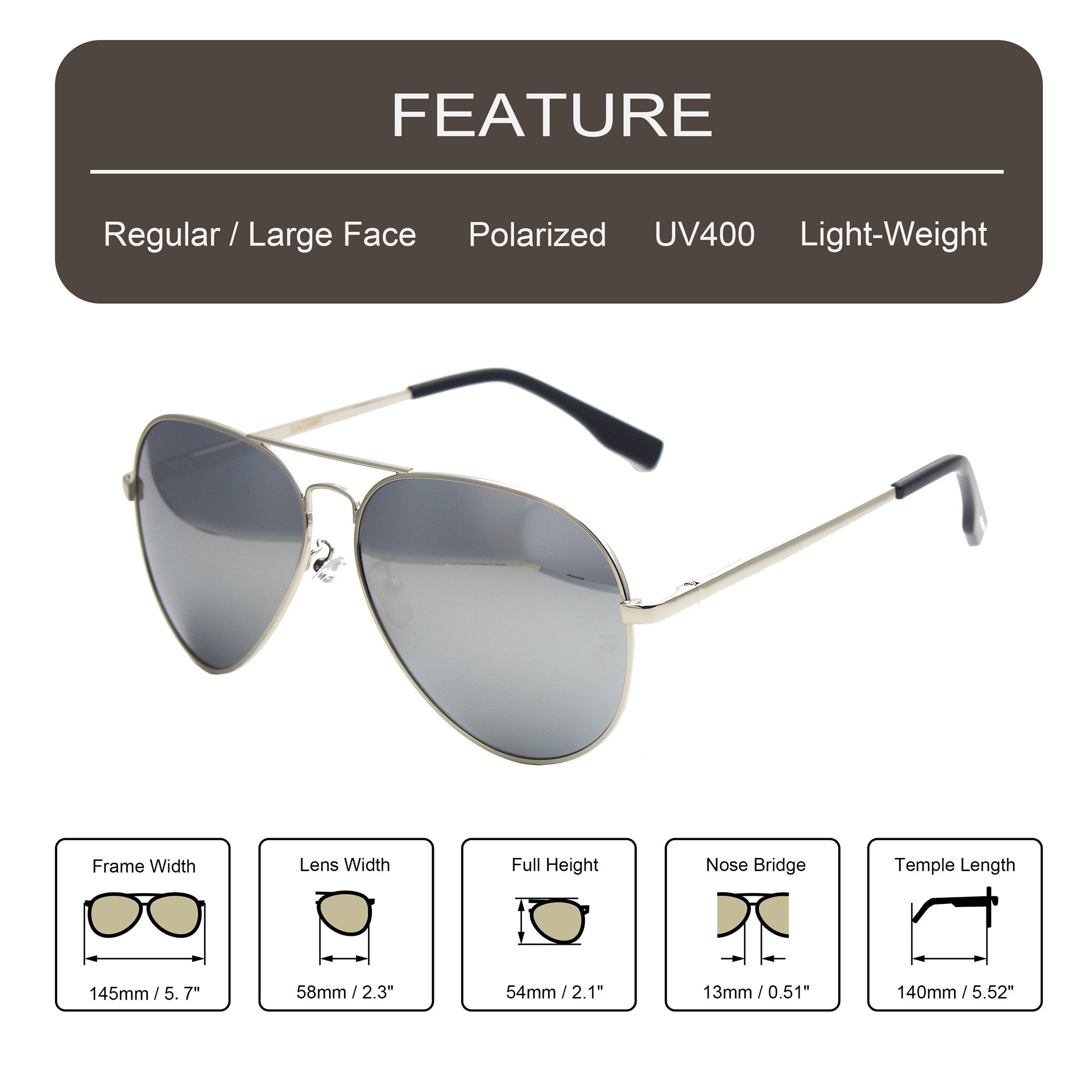 AVRO1038L - Polarized Aviator Sunglasses with Spring Hinges For Men Wo ...