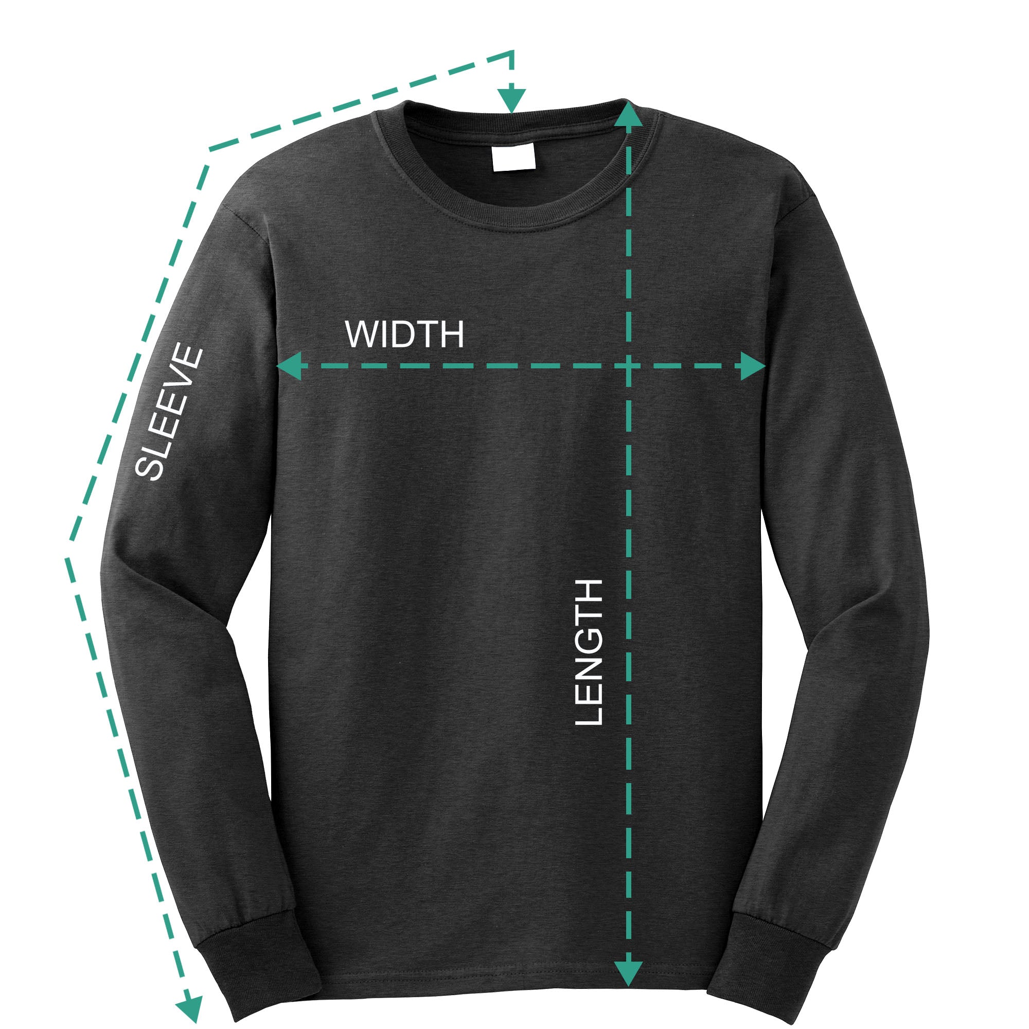 casefine long sleeve size chart