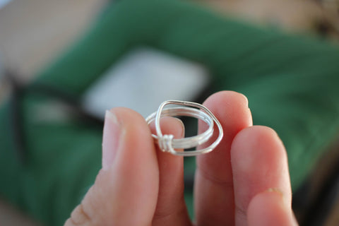 custom silver ring middle stages in progress