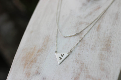 layered custom triangle necklace