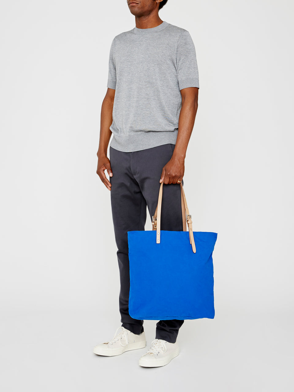 Natalie Waxed Cotton Tote in Cobalt – Ally Capellino