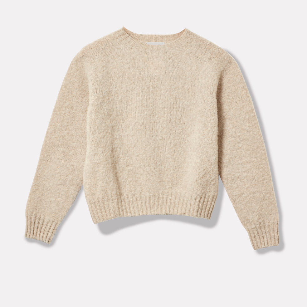 Cropped Lambswool Jumper in Oatmilk – Ally Capellino