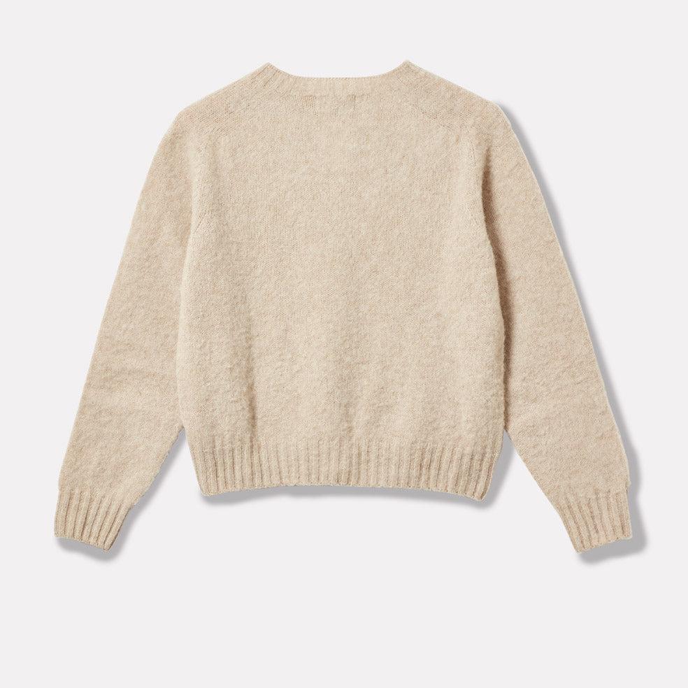 Cropped Lambswool Jumper in Oatmilk – Ally Capellino