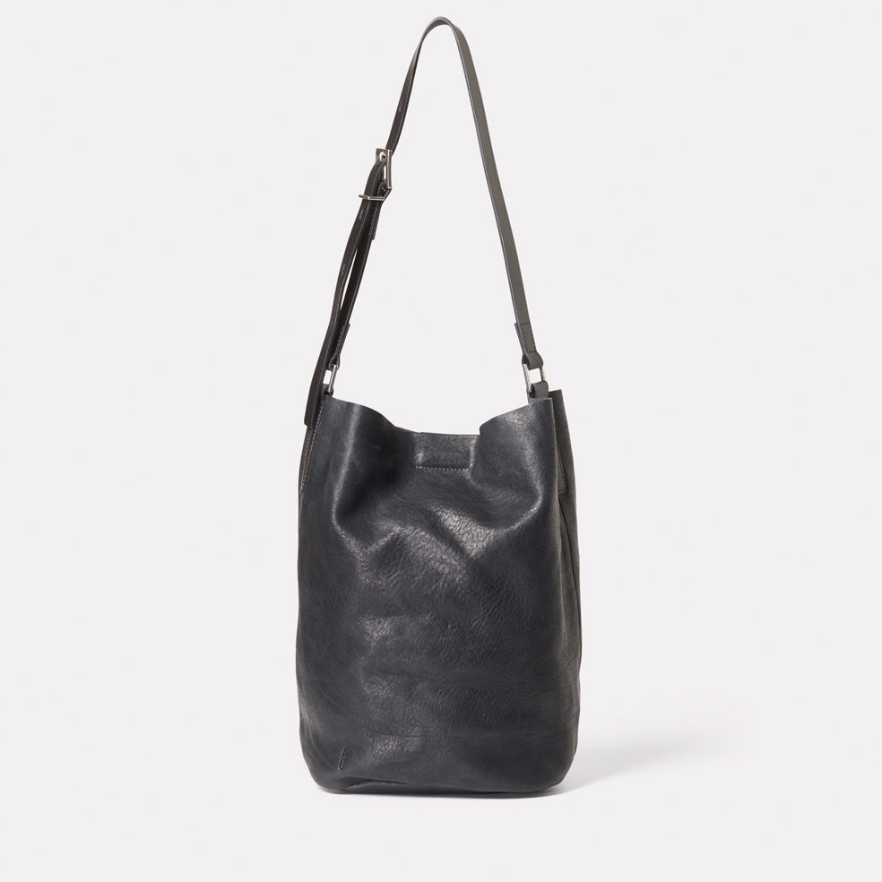 black leather shoulder bag