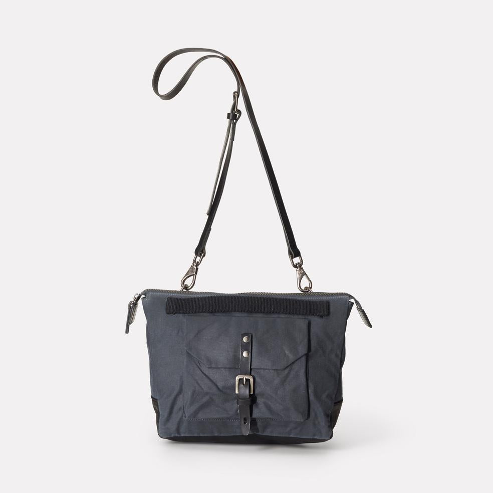 Francesca Waxed Cotton Crossbody Bag in Grey | Ally Capellino