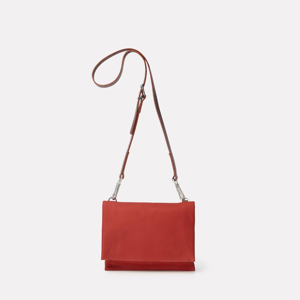 Irenie Small Leather Crossbody Bag in Brick Red | Ally Capellino