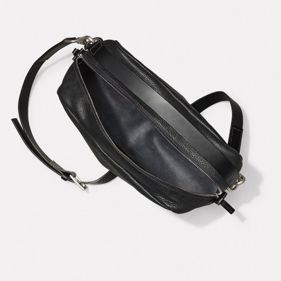 cross body black leather bag