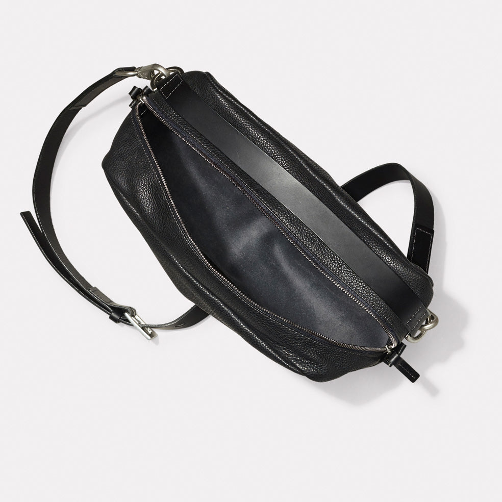 large black leather messenger bag