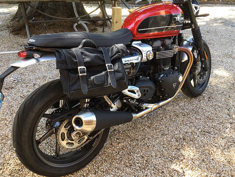 Speed Twin with saddlebag.