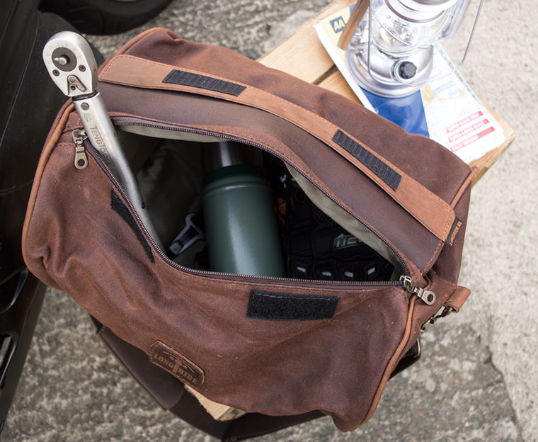 leather motorcycle tail bag