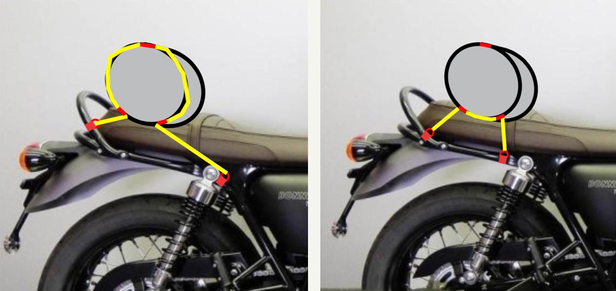 How to strap a duffle bag to motorcycle.