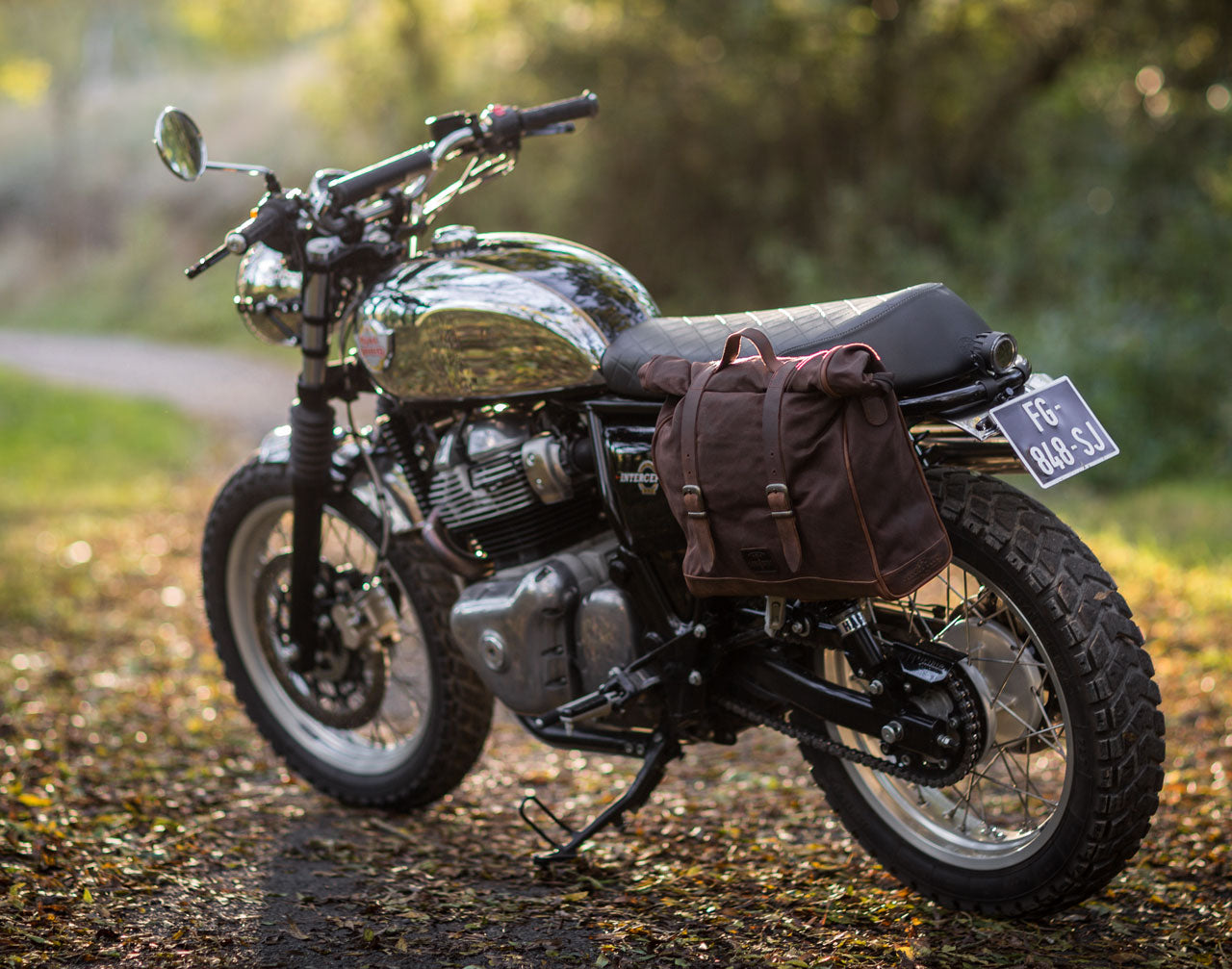 Waterproof waxed-cotton-pannier royal enfield 650.