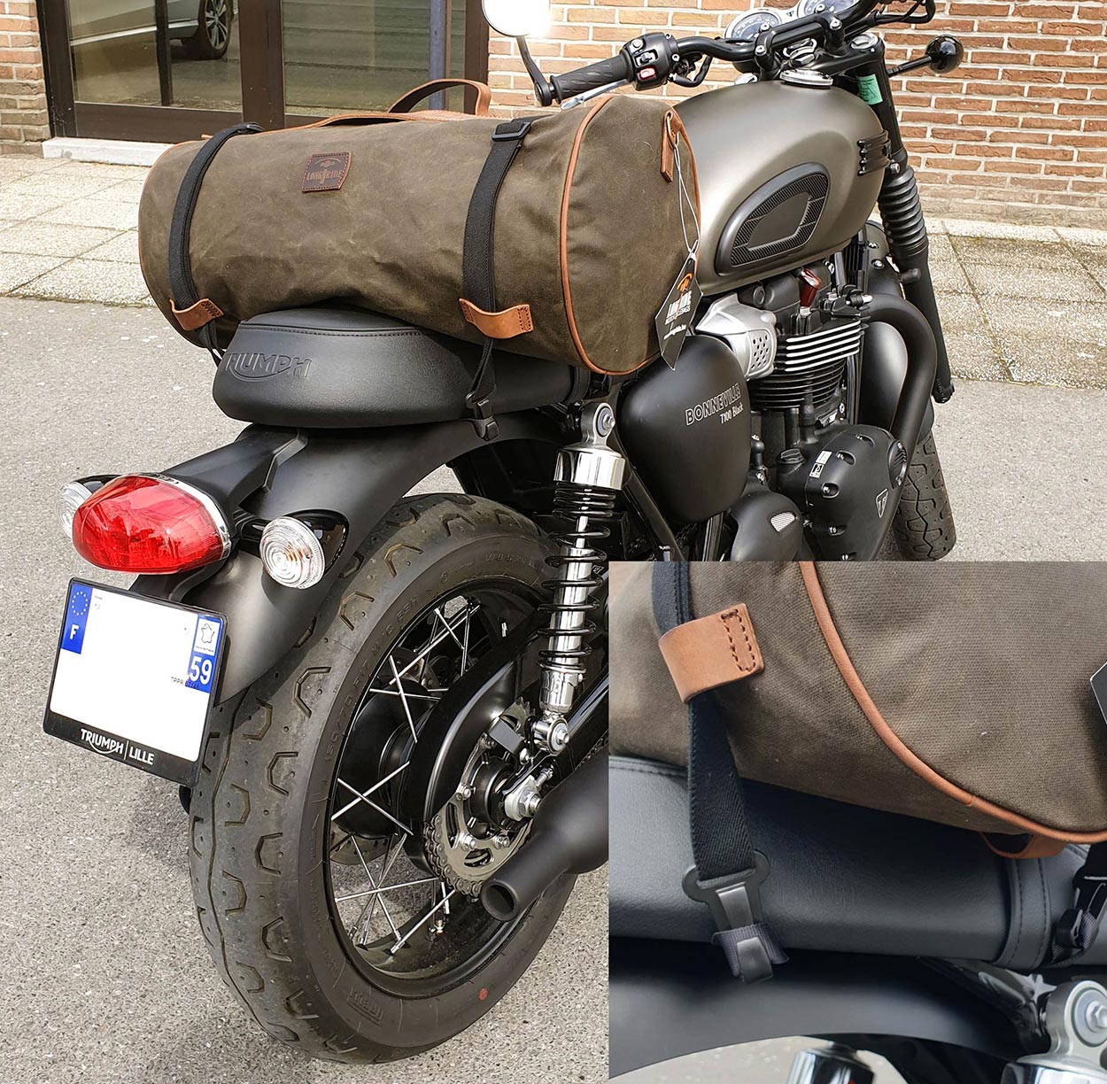 How to install retro duffle bag on Bonneville.