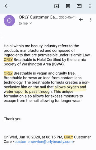 orly breathable nail polish not really halal
