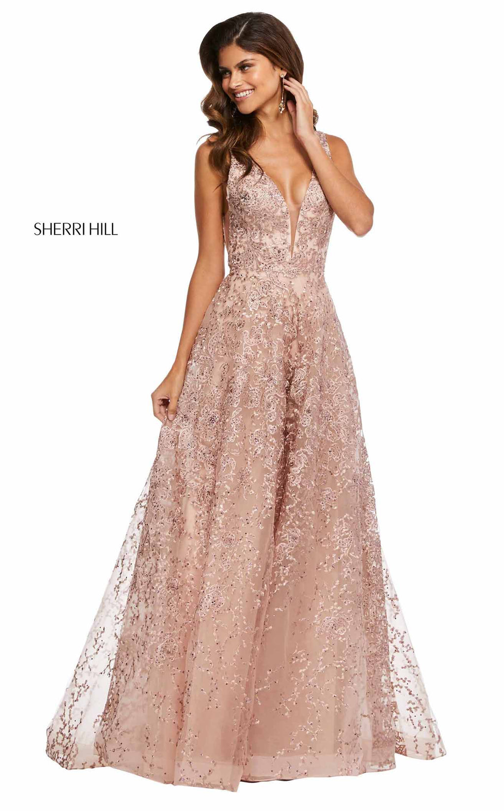 sherri hill champagne dress