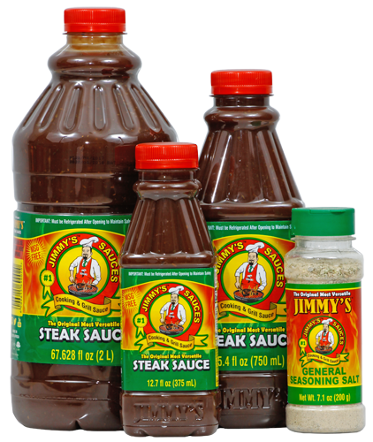 Jimmy's Steak sauces and seasoning salt