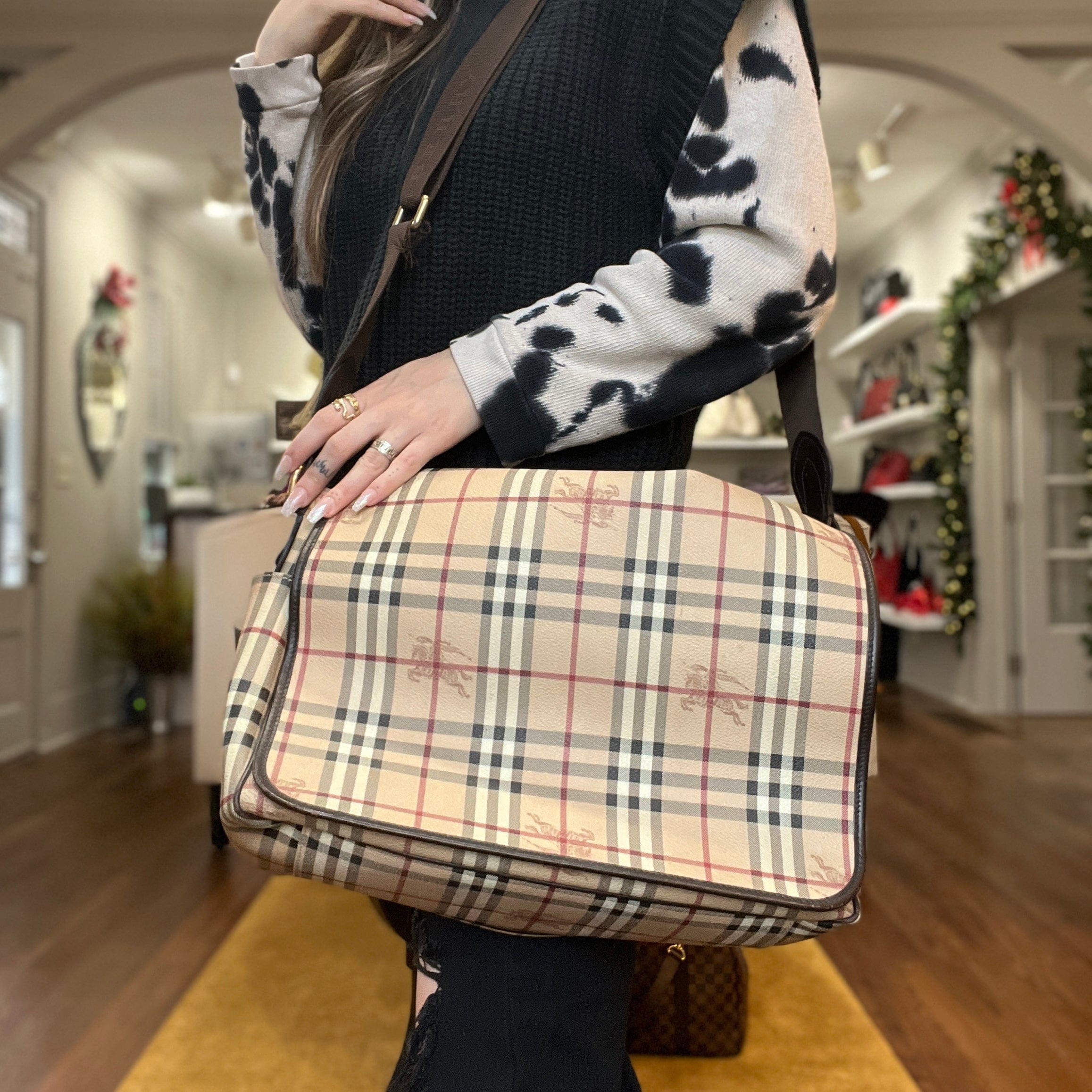 Burberry Haymarket Baby Diaper Bag