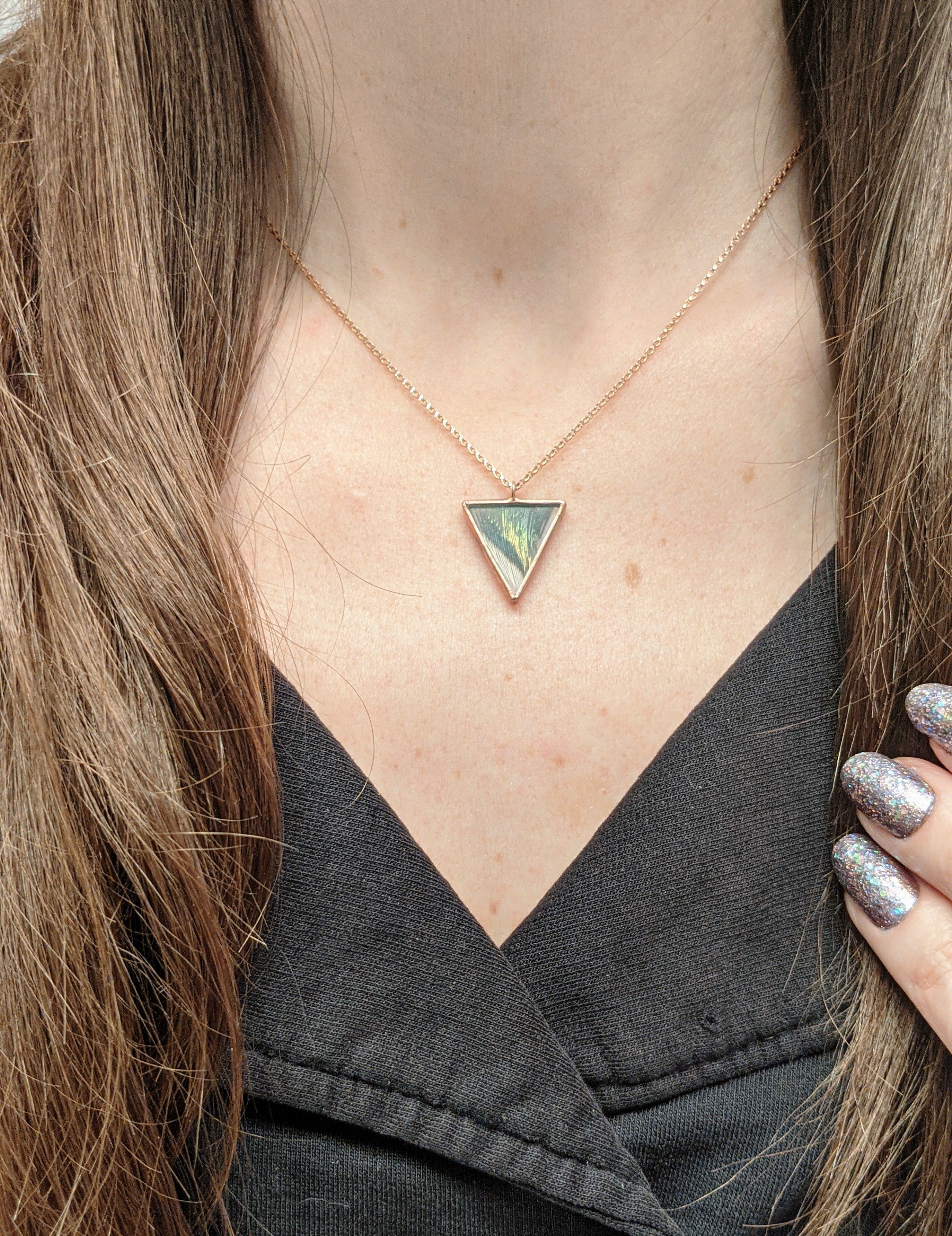 Rose Gold Turkey Feather Necklace