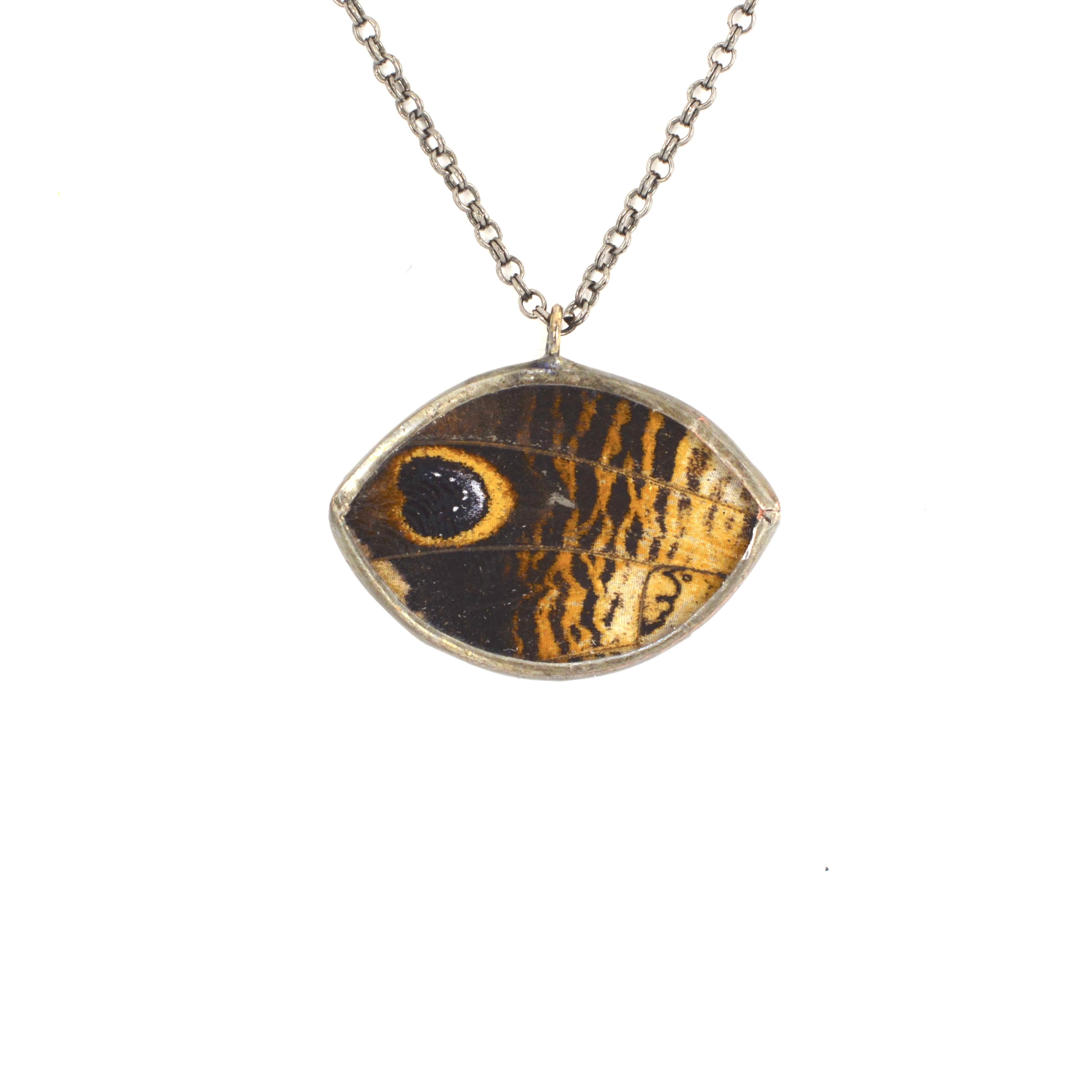 Eye of Protection Owl Butterfly Wing Necklace