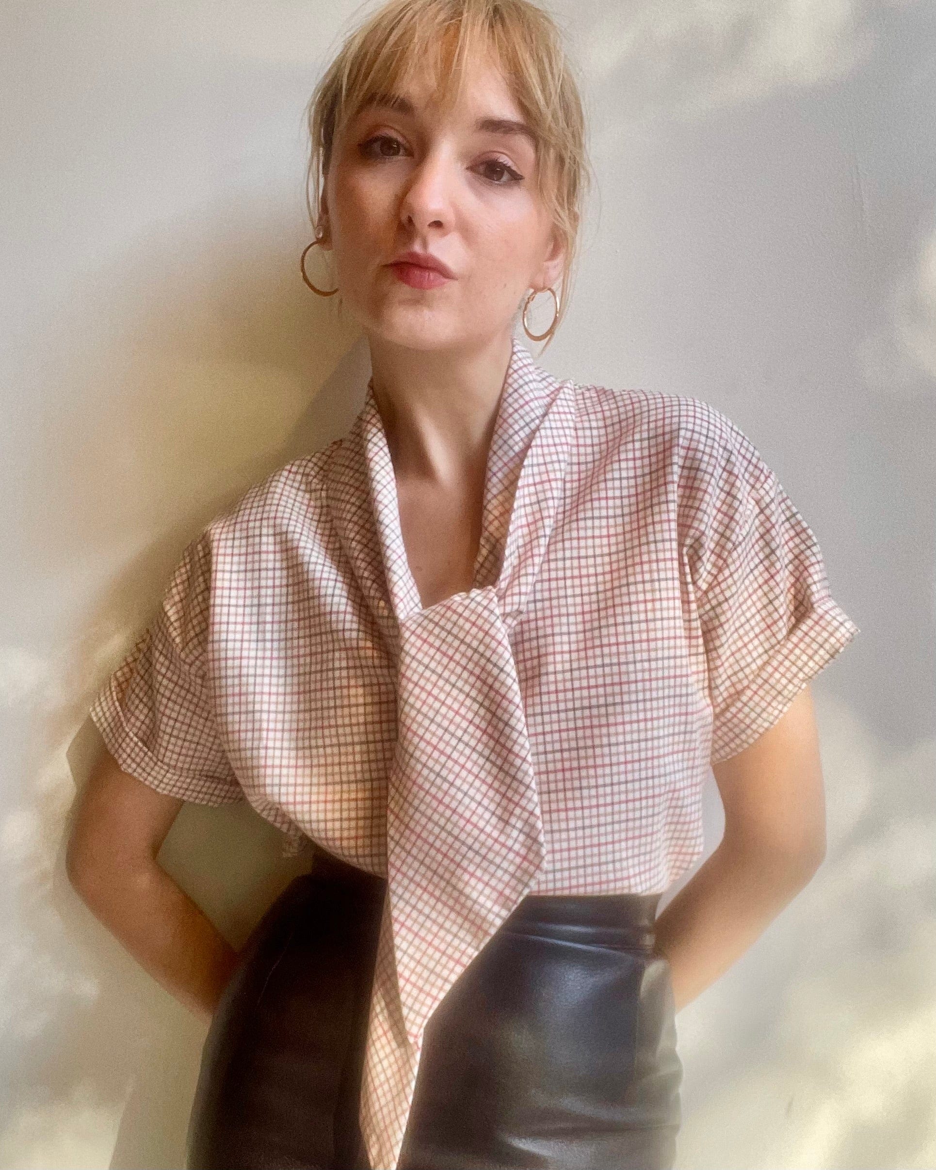 Betty Blouse in Cotton Check