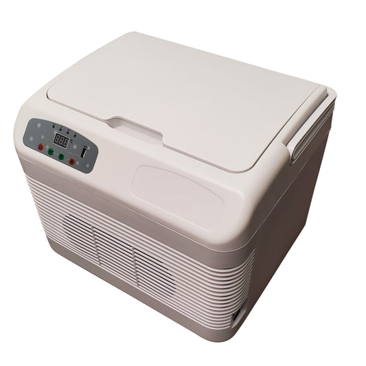 Microyn Mini nevera, refrigerador portátil, enfriador, calentador con  frente de vidrio y control digital de temperatura, enchufes de coche de 110  V CA