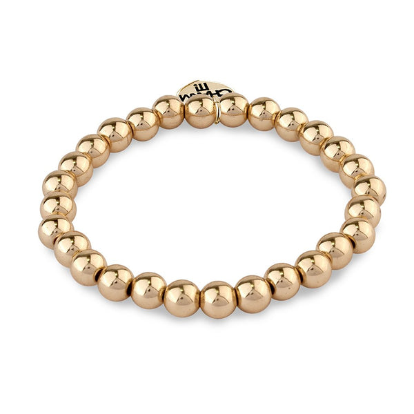 Shop 6mm Gold Bead Bracelet | CHARM IT!