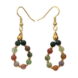 Fancy Jasper Gold Hoop Earrings