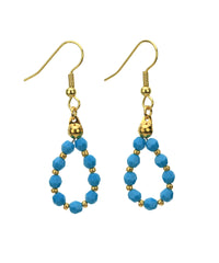 Gold December Turquoise Birthstone Earrings