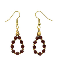 Gold January Siam Birthstone Earrings