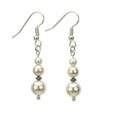 White Pearl Silver Earrings