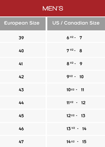 shoes chart for ladies