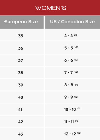 european size shoes womens