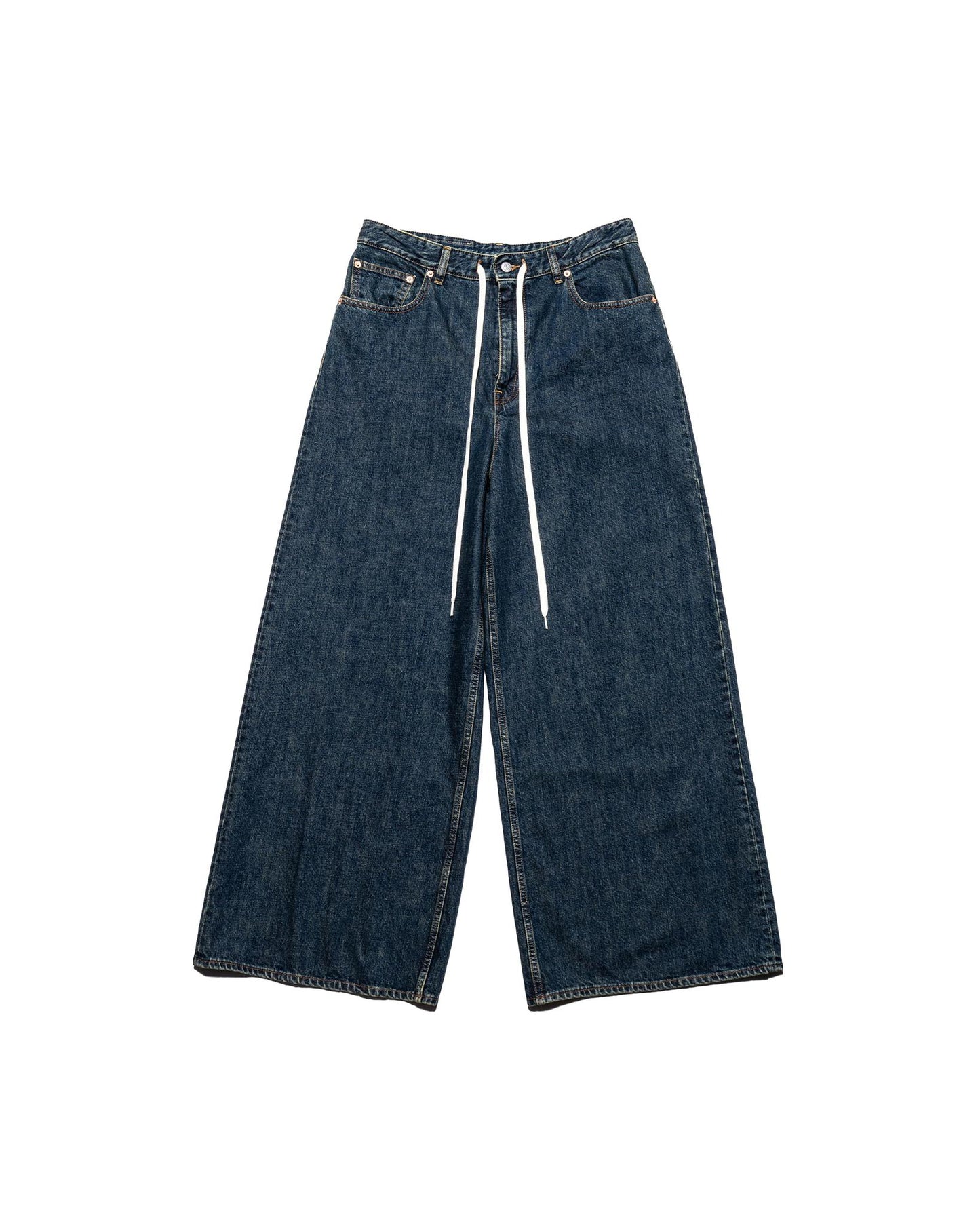 MM6 Maison Margiela Five Pocket Pants in Slub Indigo Denim Green