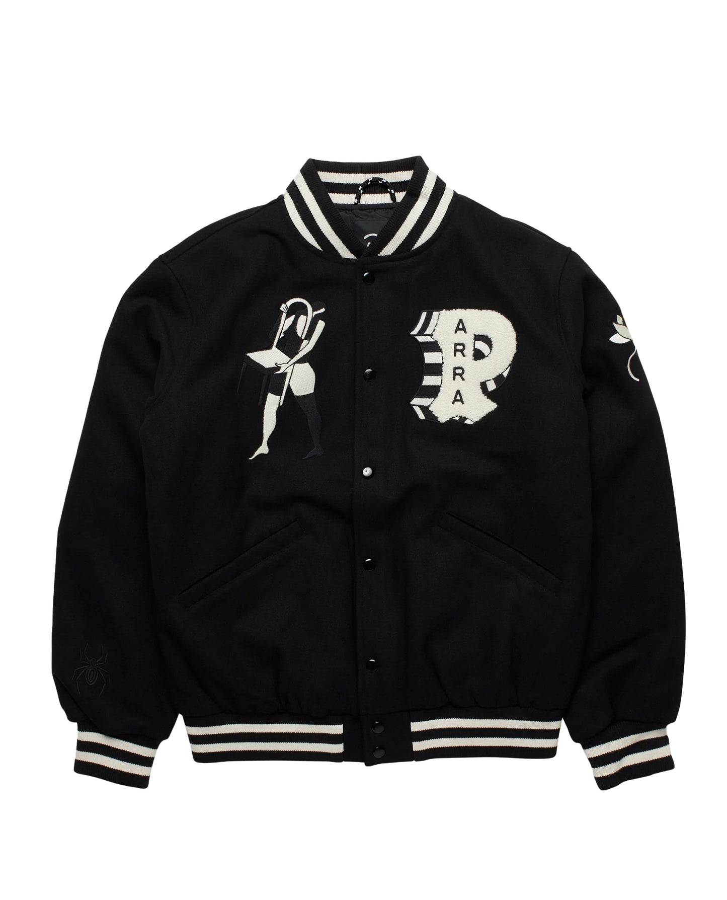 Parra Cloudy Star Varsity Jacket Black | STASHED