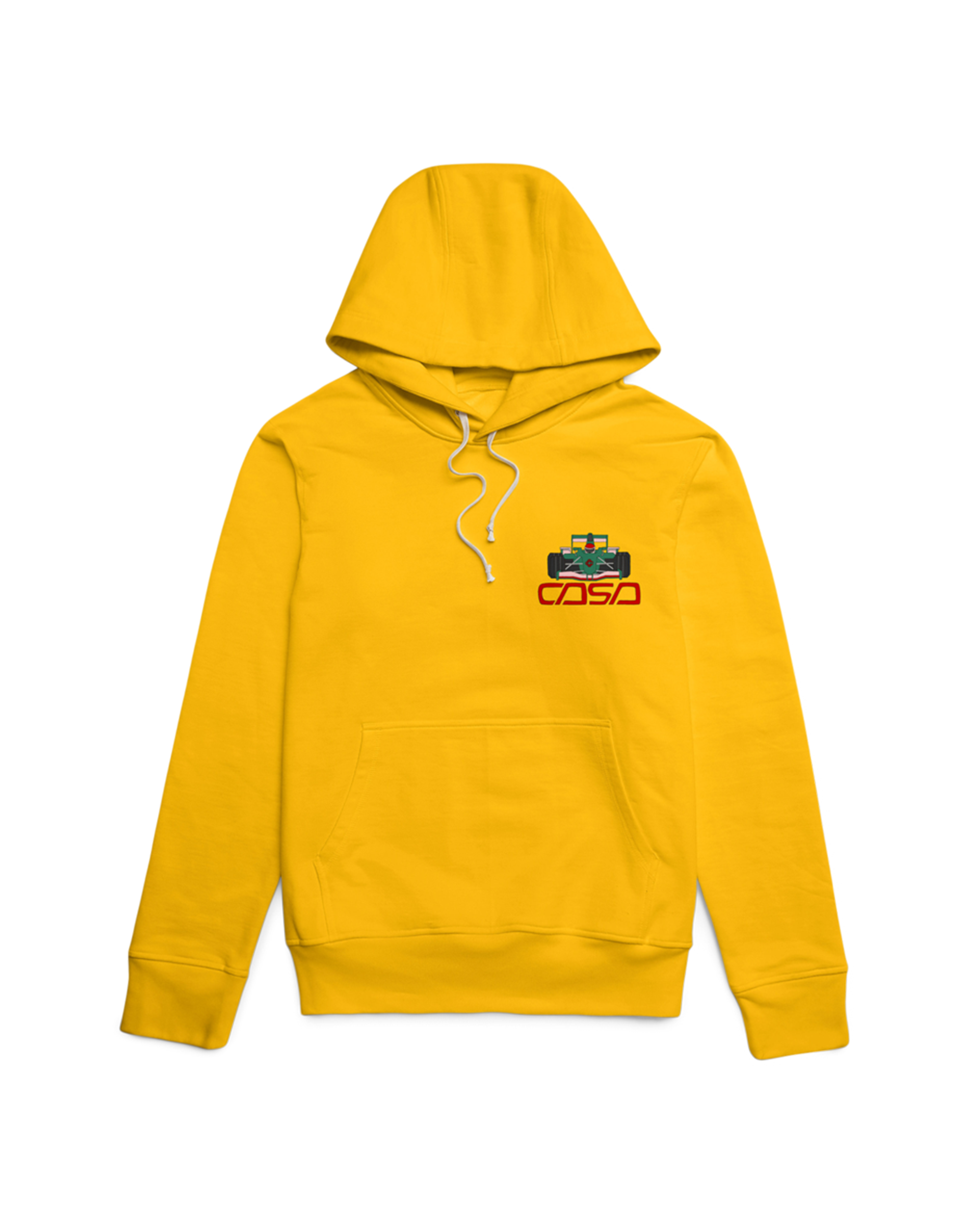 Casablanca Racing Icon Embroidered Hooded Sweatshirt Yellow