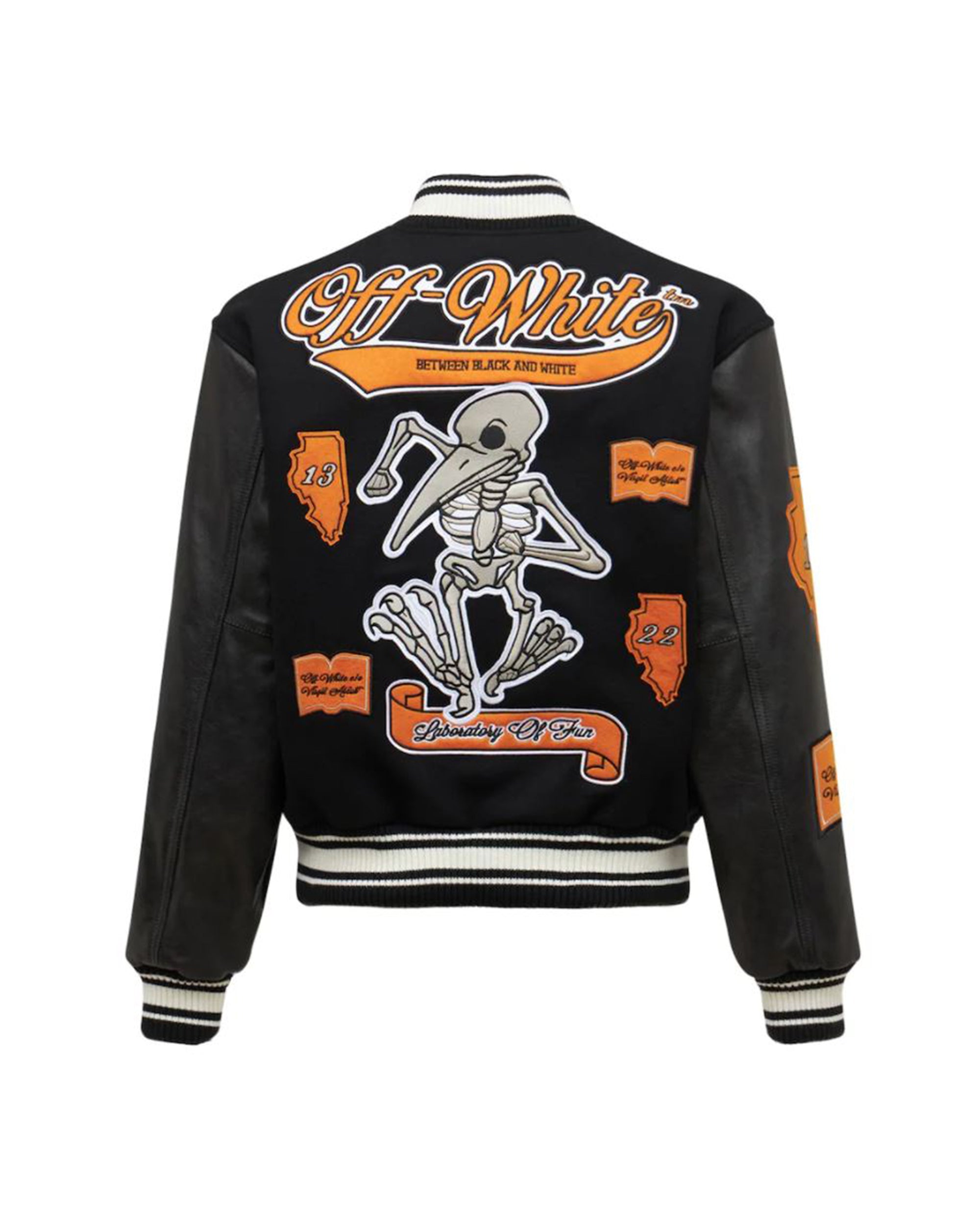 Off-White Leather Varsity Black