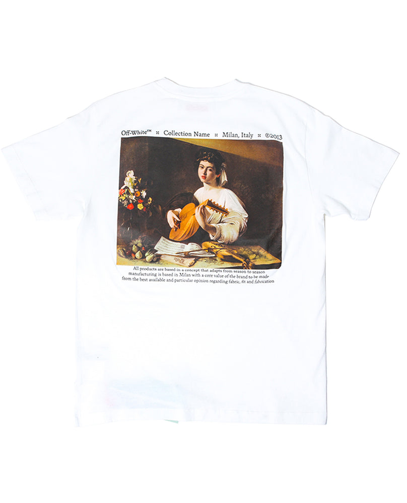 Off-White Caravaggio Arrow Slim Short Sleeve Tee White | STASHED