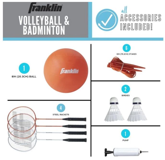 Franklin Starter Volleyball Badminton Set