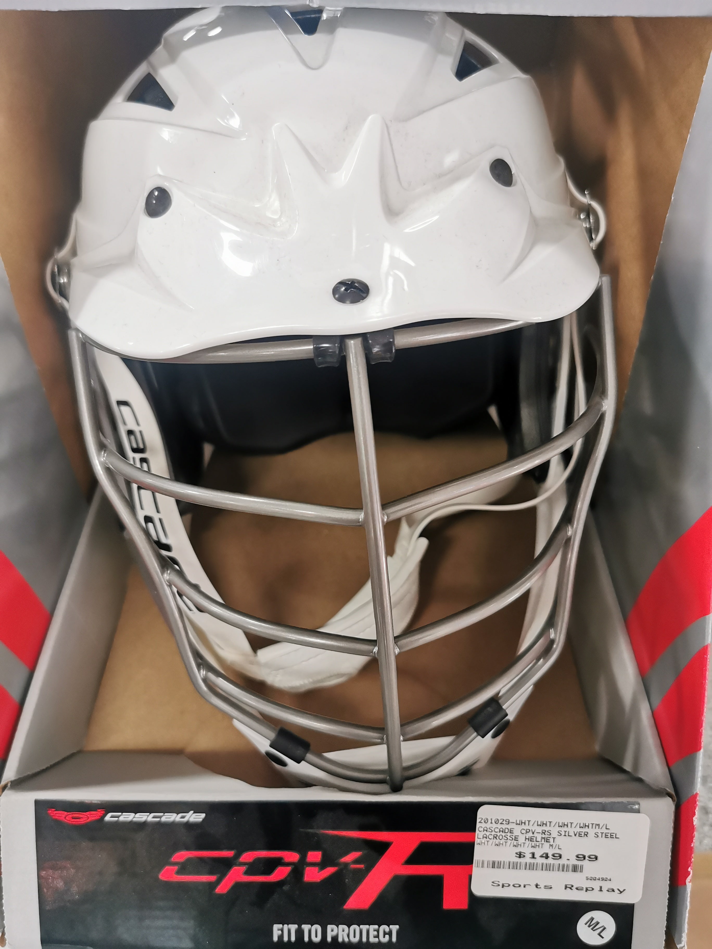 CASCADE CPV-RS SILVER STEEL LACROSSE HELMET