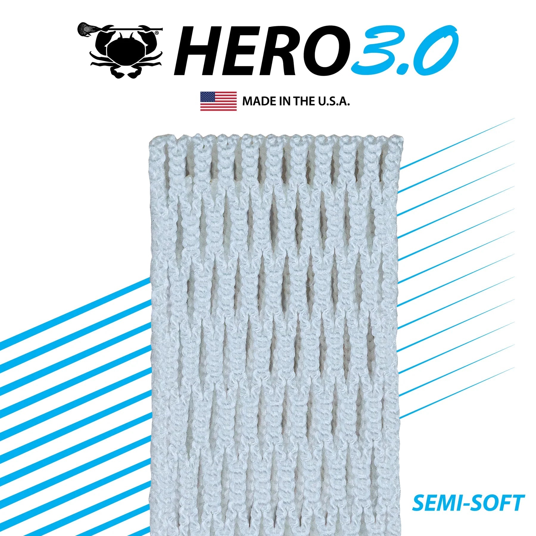 Ecd Hero 3.0 Lacrosse Mesh Semi Soft White