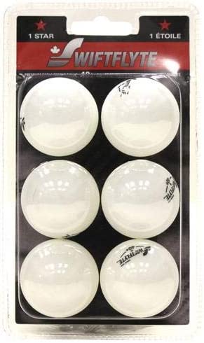 Swiftflyte Table Tennis Balls White 40Mm 6 Pack