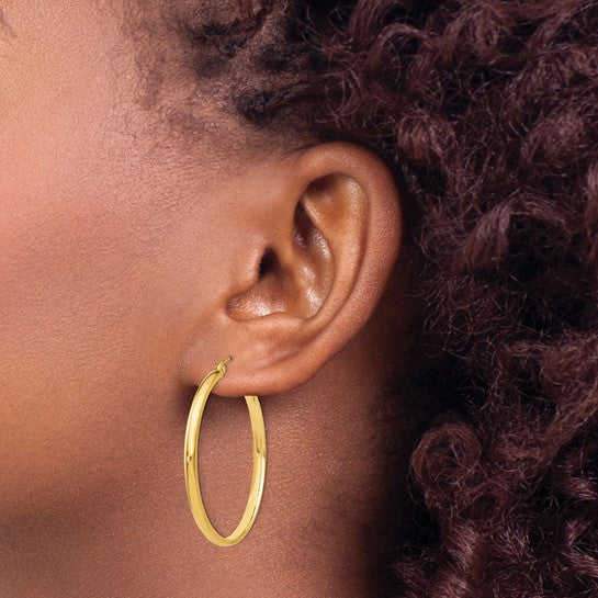 Round 14K Yellow Gold Hope Earrings