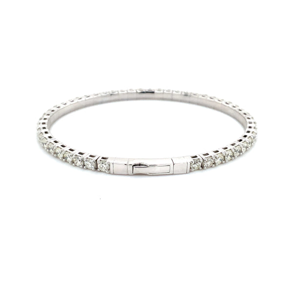 SS/18KY Two Row Diamond Bangle - B07F22-WD-6.5-Y-S