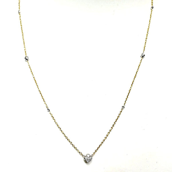 Paperclip Chain Necklace with 3 Diamond Pavé Links | Marisa Perry