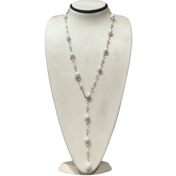 Triple strand Keshi Pearl and Amethyst Necklace N2363 – Nantucket Pearl  Company