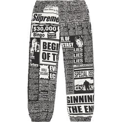 supreme newsprint skate pant