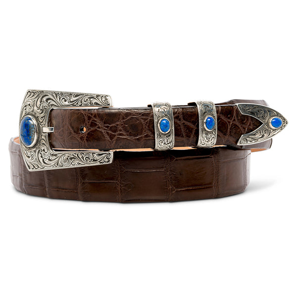 Engraved Lapis Pagosa Buckle – Tom Taylor Belts | Buckles | Bags